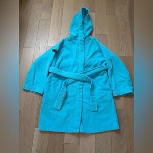 Lacoste Turquoise Hooded Terry Robe